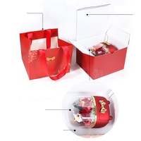 Boîte à bijoux Ting Mingyi en forme de rose éternelle, style Saint-Valentin, pour Noël, décoration d'intérieur, cadeau artificiel