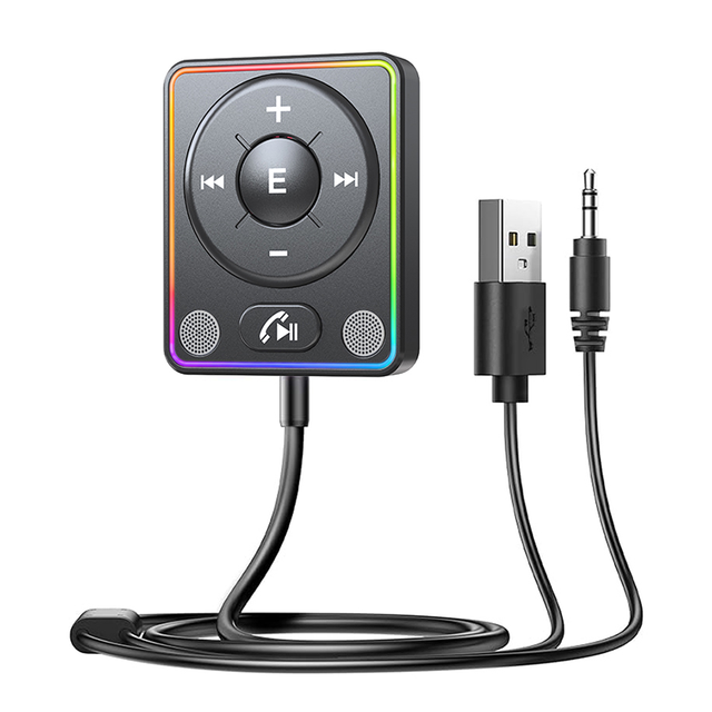 Justlink BT 5.4 Car MP3 Player Multi-Function Wireless Audio Converter with Noise Reduction AUX Music Adapter Plastic Receiver