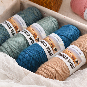 Fil à tricoter de luxe en <span class=keywords><strong>laine</strong></span> d'<span class=keywords><strong>alpaga</strong></span> naturelle 10S 4 brins 100g, épais, chaud, pour crochet, DIY, pull, chapeau, artisanat, antistatique, pelote douce - Product Image 4