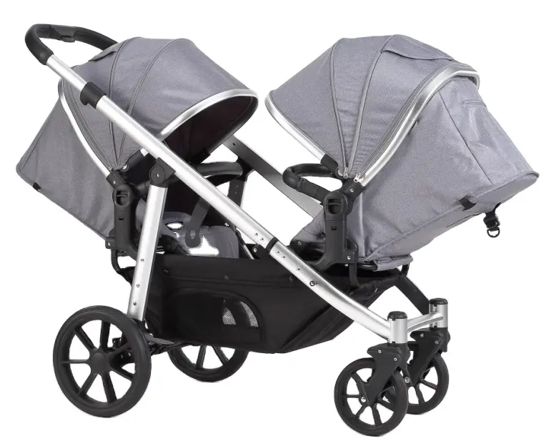 Per la cura dei bambini durevole gemelli 3 In 1 Trolley Comfort pieghevole a una mano leggero grande cestello e doppio freno a un passo passeggino