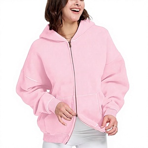 Sudadera con capucha para mujer, extragrande, lavado ácido, peso pesado 360 GSM, 100% algodón polar, cremallera completa, estilo vintage, impermeable, chaqueta de moda de invierno - Product Image 5