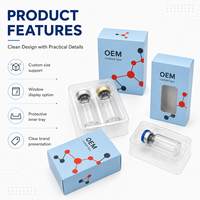 Lot de boîtes personnalisées en papier holographique écologique pour échantillons de peptides, flacons de 3ml/5ml/10ml, paquets de 1 à 10 unités avec ou sans fenêtre
