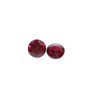 Factory custom cut high quality pigeon red ruby round 1.0-2.0mm price carat loose stone red ruby stone natural cut polished gems