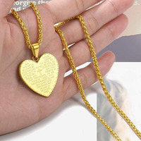 Collar Religioso de Acero Inoxidable para Hombre, Joyería con Versículo Bíblico, Collares con Corazón de Oración