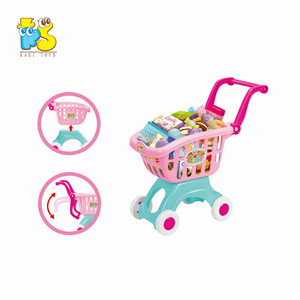 Jouets de <span class=keywords><strong>supermarché</strong></span> roses pour enfants, ensemble de jeu d'imitation, chariot de courses en plastique - Product Image 6