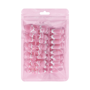 Usine <span class=keywords><strong>faux</strong></span> 60 pièces français <span class=keywords><strong>blanc</strong></span> <span class=keywords><strong>noir</strong></span> conseils ensemble doux presse acrylique ongles pour doigts carré français main ongles - Product Image 6