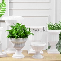 Pot bunga hijau Mini Resin Diameter besar untuk pot bunga hidroponik ukuran besar kreatif taman untuk pot bunga plastik sukulen tinggi
