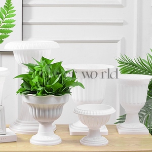 Mini pot de fleurs vert en résine de grand diamètre pour jardin jardinière hydroponique créative surdimensionnée pour plantes succulentes grand pot de fleurs en plastique - Product Image 2