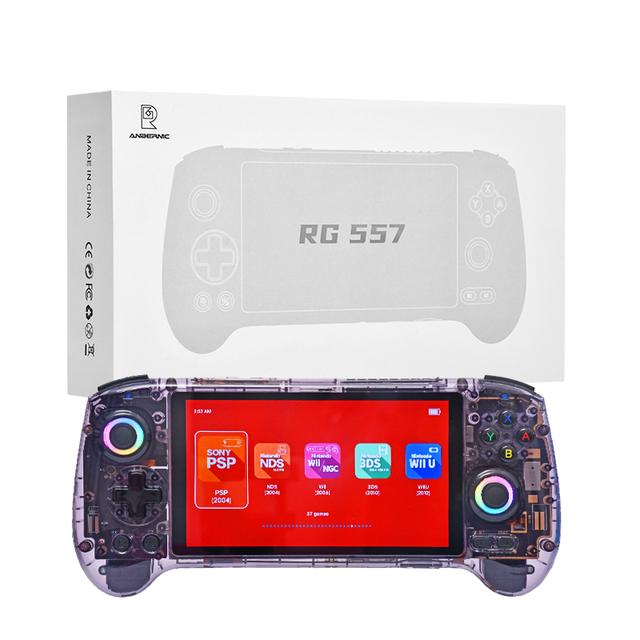 Anbernic RG557 Portable Android 14 Gaming Console OLED HD Screen Built-in 16+256GB Device with Dual Joysticks Wi-Fi