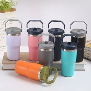 Gobelet isotherme portable en acier inoxydable à double paroi avec poignée de transport, 20 oz, pour café et eau - Product Image 5