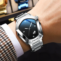 Montre-bracelet pour homme BINBOND 760, sport et affaires, acier inoxydable, étanche, originale Cyber Edge, élégante, résistance à l'eau 3BAR, quartz