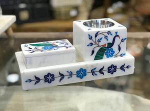 Ensemble de brûleur d'encens indien en marbre écologique aromatique, best-seller, en travertin, pour toutes les saisons, vente en gros - Product Image 3