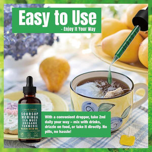 Gocce Liquide Naturali di Graviola, Integratore Alimentare a Base di Erbe con Muschio Marino, Moringa, Curcuma, Olio di Semi Neri e Origano - Product Image 5