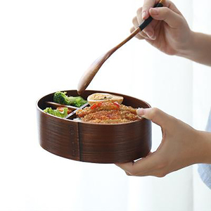 Bois boîte à <span class=keywords><strong>bento</strong></span> pour enfants Conteneur alimentaire à <span class=keywords><strong>3</strong></span> <span class=keywords><strong>compartiments</strong></span> logo personnalisé - Product Image 6