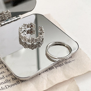 925 Sterling Silver Flower <b>Ring</b> For Women <b>Open</b> Design Plain Silver Everyday Wear - Product Image 2