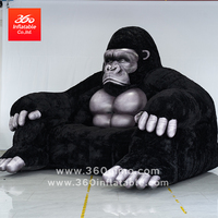 Canapé gonflable publicitaire 360° sur mesure, grand format, motif gorille, mascotte animale de dessin animé, imperméable, durable, moderne pour les fêtes