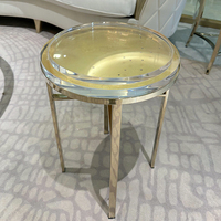 Table d'appoint de canapé moderne en cristal italien de qualité supérieure Meubles d'appoint de salon de luxe avec cadre en acier inoxydable Matériau métallique