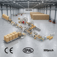 Ligne de production automatique de palettes en bois hydraulique HICAS SF1000, machine automatique de fabrication de palettes en bois