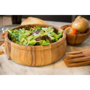 Cuenco de madera tallado a mano, cuenco de madera maciza natural para servir ensaladas, frutas, aperitivos, decoración de mesa de comedor y cocina - Product Image 5