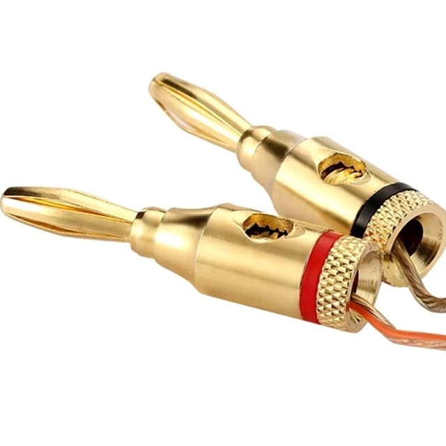 ZYSY Manufacturer hot selling 4mm Gold Plated Banana Plug Audio Speaker Socket Cable Connector Power Amplifier Connectors