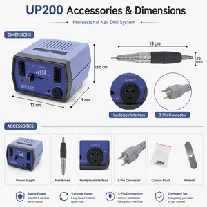 Máquina Eléctrica de Manicura de Grado Premium UP200, Motor Silencioso, Múltiples Puntas de Pulido, Compatible con Pulidora de Uñas y Metal - Product Image 6