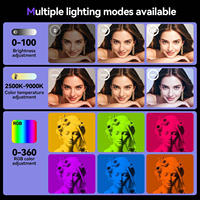 Mini lampe de remplissage LED RVB D10S portable et rechargeable avec clip pour téléphone, lampe de poche réglable pour studio