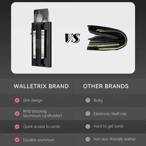 Casekey Nuovo Design Portacarte in Pelle con Blocco RFID, Portafoglio Magnetico Sottile in Lega di Alluminio con <span class=keywords><strong>Porta</strong></span> <span class=keywords><strong>Carte</strong></span> Pop-up e Cinturino Elastico - Product Image 5