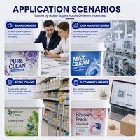 Conteneur carré en plastique anti-fuite pour capsules de lessive avec logo personnalisé, seau pour poudre à lessiver