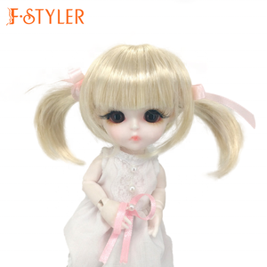 Pelucas de muñeca FSTYLER, coletas rubias <span class=keywords><strong>Mohair</strong></span>, venta al por mayor, personalización de fábrica, accesorios <span class=keywords><strong>para</strong></span> <span class=keywords><strong>muñecas</strong></span>, <span class=keywords><strong>Pelo</strong></span> Rizado desordenado <span class=keywords><strong>para</strong></span> muñeca BJD - Product Image 1