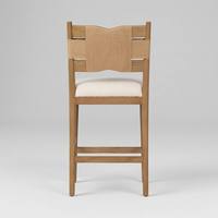 Tabouret de bar et chaise de salle à manger modernes en bois massif avec dossier en corde de papier, design durable pour salles à manger et salons