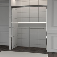 Prix d'usine Cabine de douche chromée Double porte coulissante Cloison de douche en verre trempé Porte de douche