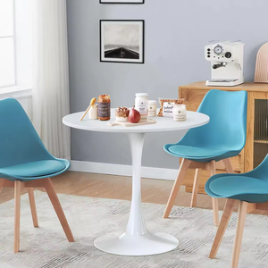 2024 <span class=keywords><strong>tavolo</strong></span> da pranzo ovale di vendita caldo prezzo competitivo bianco nordico nero in legno PP Top personalizzato tulipano piccolo <span class=keywords><strong>rotondo</strong></span> - Product Image 6