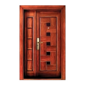 Phipulo, <span class=keywords><strong>puerta</strong></span> de acero de alta seguridad asequible, <span class=keywords><strong>Puerta</strong></span> de Hierro reforzado con entrada principal de diseño moderno para el hogar - Product Image 2