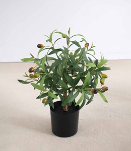 Arbre d'<span class=keywords><strong>olivier</strong></span> artificiel multi-tiges en plastique vert de 40 cm/210 cm, plante artificielle en pot pour la décoration de bureaux, d'expositions et de mariages - Product Image 4
