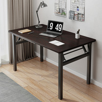 Table pliante rectangulaire, bureau d'ordinateur, couleur noyer, table longue rétractable et extensible pour la maison, l'étude et les stands de marché