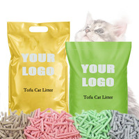Vente en gros de litière biodégradable super absorbante sans poussière pour chat, tofu à agglutination rapide, emballage personnalisé avec logo