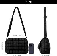 Polyester hiver fermeture éclair sac à main gonflé rembourrage léger matelassé sac à bandoulière pour femmes Flip bulle fourre-tout sac à main