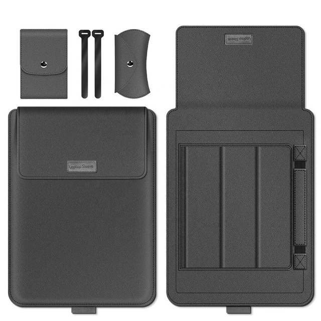 2023 Hot Sale PU Leather Laptop Sleeve Case With Stand Holder Bag for 12 13 15 16 Inch Tablet Hard Case PU Leather Computer Bag