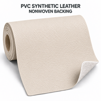 Cuir synthétique PVC crème ivoire avec support non tissé, imperméable, gaufré, simili cuir pour l'ameublement intérieur de voiture