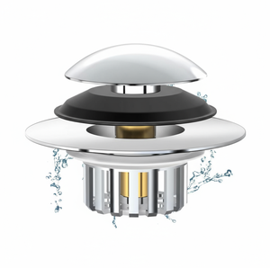 Tapón de Desagüe Moderno para <span class=keywords><strong>Bañera</strong></span> de Latón, Anti-Olor, <span class=keywords><strong>Universal</strong></span>, Tipo Pop-Up, Superficie Cepillada, Fácil de Limpiar, 1 Año de Garantía - Product Image 2