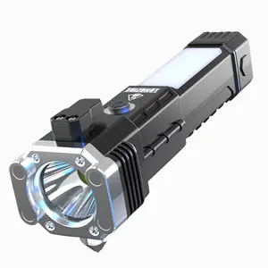 Lampe de poche marteau de sécurité LED super lumineuse avec torche latérale à aimants puissants