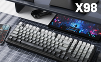 Clavier de jeu sans fil X98 RGB rétroéclairé 2,4 GHz avec interface USB, touches entièrement programmables et interrupteurs mécaniques, 102 touches