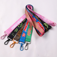 Cordón de poliéster personalizado con impresión a todo color por transferencia térmica, correa para el cuello, soporte para tarjetas de identificación para eventos, con gancho de color personalizado