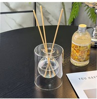 Diffuseur d'huiles essentielles en verre transparent double couche, alimenté par USB, pour voiture, diffuseur d'arômes décoratif moderne