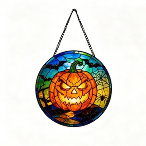 Cross-border Christmas <b>Animal</b> Traditional Round Glass Suncatcher Colorful Hanging Decoration for Window and Bedroom - Product Image 1