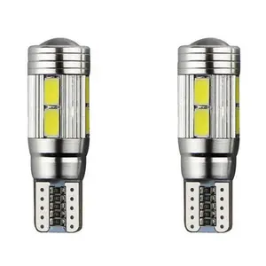 T10 10 SMD 5630 LED Projector Lens Auto Clearance Lights W5W 501 10SMD 5730 LED Car Marker Lamp Parking Bulb Canbus Error Free