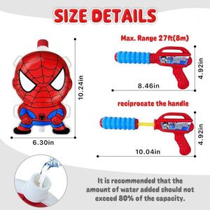 Sac à dos pistolet de dessin animé pour l'été, jouet d'extérieur avec sangles réglables pour piscine, jardin, plage, jeu de combat aquatique - Product Image 3