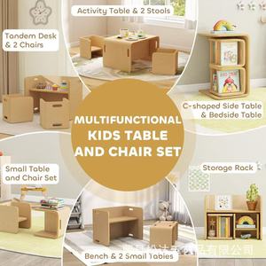 Solid wood children's <b>desk</b> and chair set, simple home use, <b>study</b> <b>desk</b>, children's writing <b>desk</b> and chair set - Product Image 3