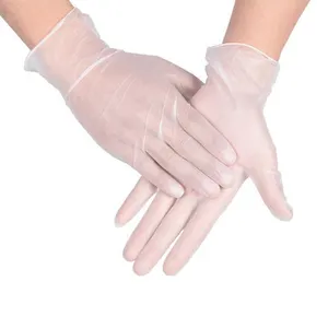 China Hot sale Great Large 100pcs per Box Clear Transparent Soft Food Grade Vinyl Power Free disposable PVC Examination mitts