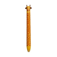 Stylo effaçable YEKO en plastique, design mignon, bicolore, à pression latérale, encre rouge/bleue, écriture 0,7 mm, motif animalier floral par transfert thermique